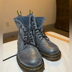 Dr. Martens Holographic Gray Combat Boots